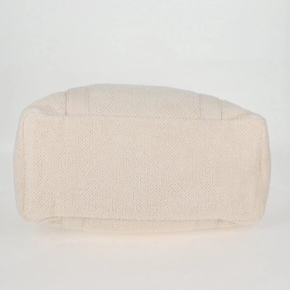 CHANEL COCO Mark Boston Bag Pile White Silver CC Auth BA1544AM - Picture 7 of 16